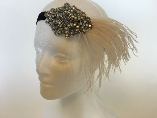 Custom Made Headband Beaded Headpiece Boho Hair Accessories 1920s Flapper Gatsby Feather