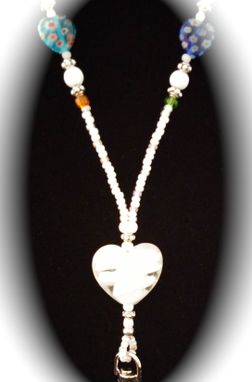 Custom Made Millefiori Hearts Beaded Lanyard