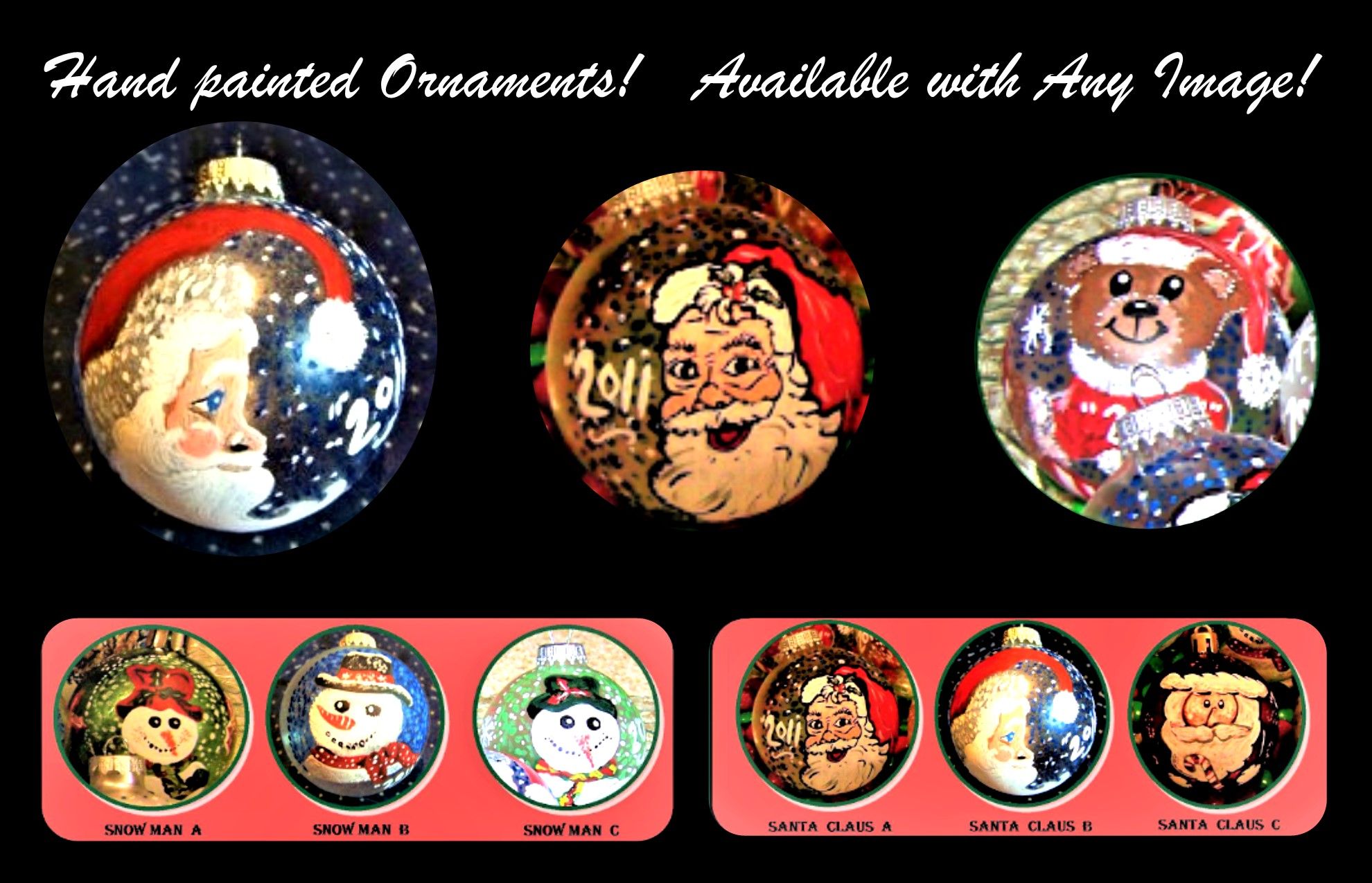 Hand Crafted Hand Painted, Christmas Ornaments by Artistic Creations By