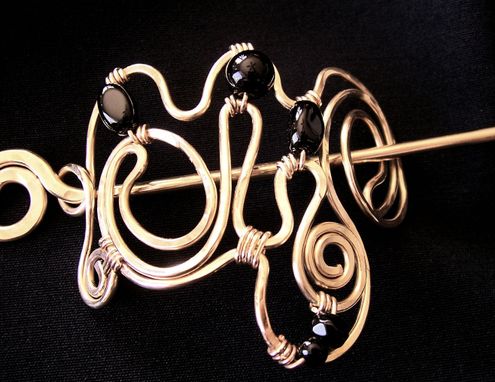 Custom Made Sculptural Brass Hair Clip