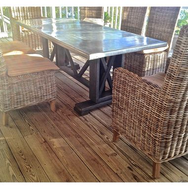 Custom Made Dining Table With Zinc Table Top