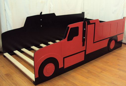 Custom Made Dump Truck Twin Kids Bed Frame - Handcrafted - Truck Themed Children's Bedroom Furniture