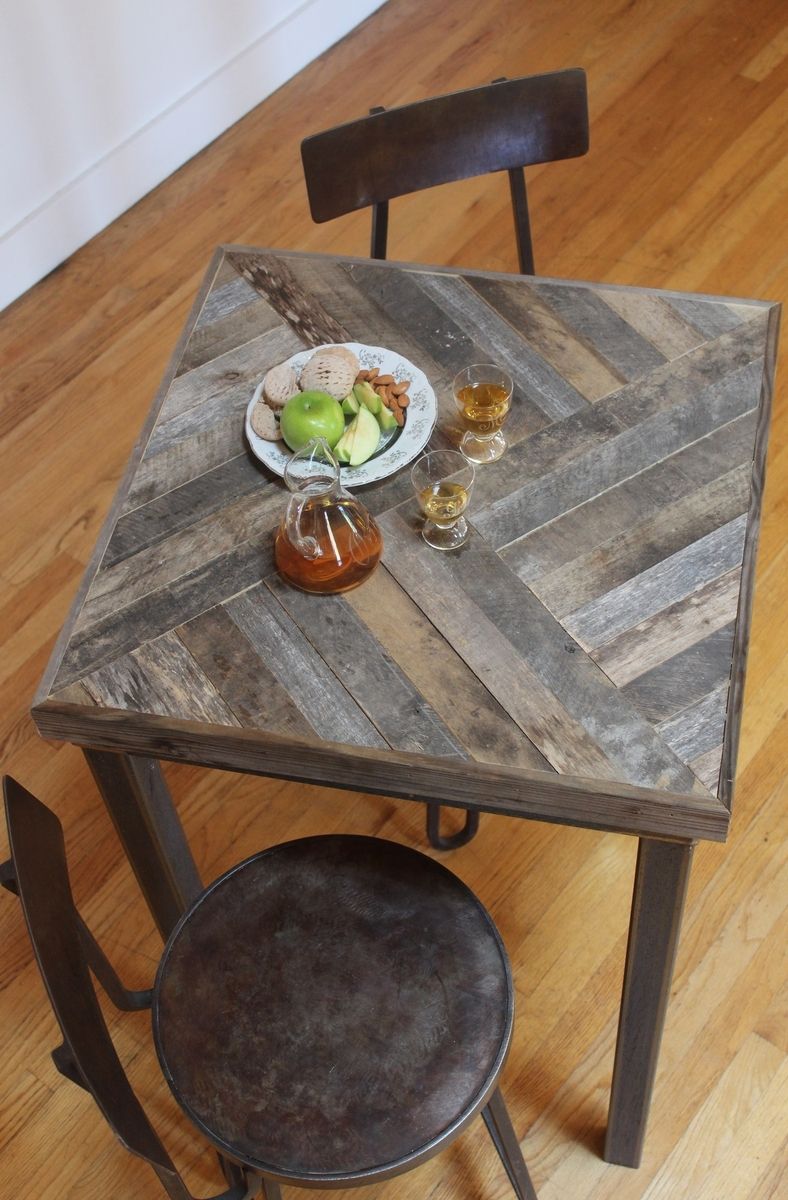 Buy Custom Reclaimed Wood Pub And Kitchen End Table, made to order from New Antiquity