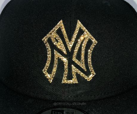 Custom Made New York Yankees Mlb Crystallized Snapback Baseball Cap Genuine European Crystals Bedazzled