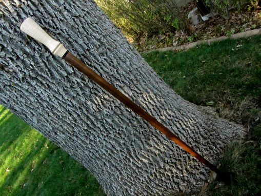 Custom Made Walking Stick / Walking Cane - Curly Maple - Black Walnut - Ebony Spacer- 43