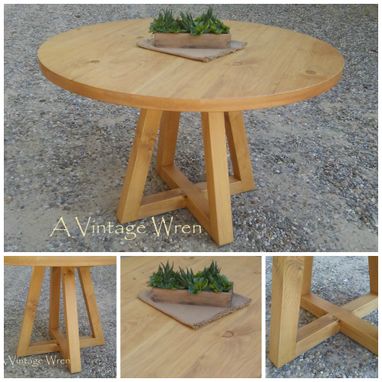Custom Made Pedestal Table/ Modern Rustic Accent Table