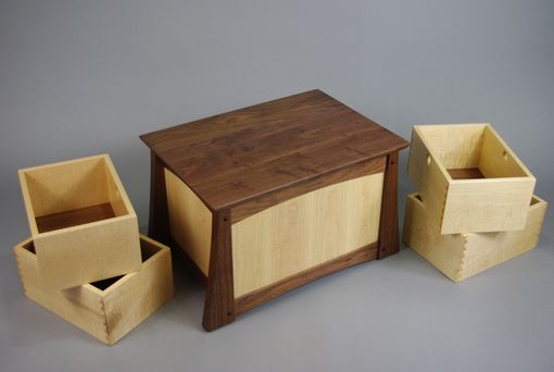 Custom Made Walnut And Curly Maple Keepsake Box
