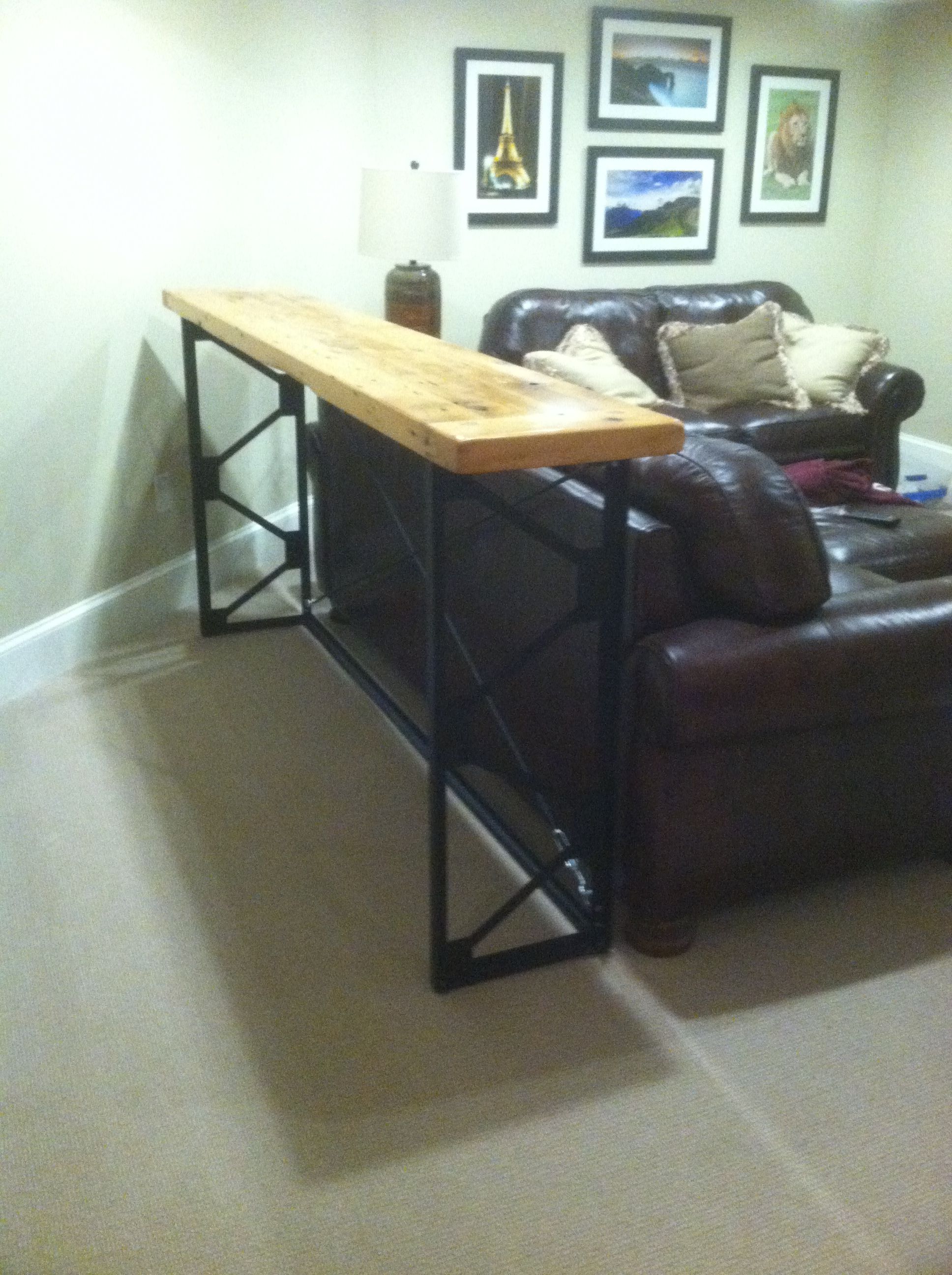 Hand Crafted Reclaimed Wood And Welded Steel Console Table Sofa Table By Don Yacovella 