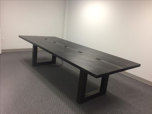Custom Made Conference Table In Steel And Maple