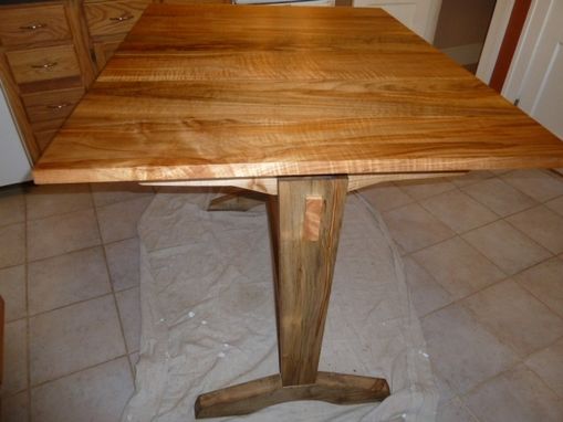 Custom Made Extendable Trestle Table With Modern Flare