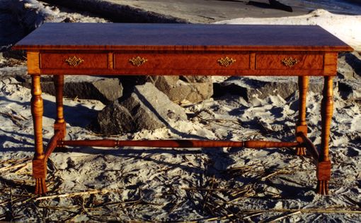 Custom Made Birdseye Maple Spanish Inspired Table Desk