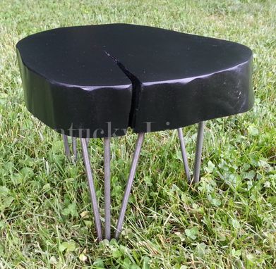 Custom Made Modern Wooden Stool, Side Table, End Table, Plant Stand, Log Round, Contemporary, Natural Edges