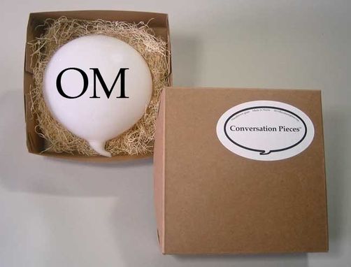 Custom Made Om Meditation Glass Word Balloon Conversation Piece