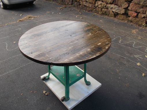Custom Made Reclaimed Chestnut And Steel Kitchen Table