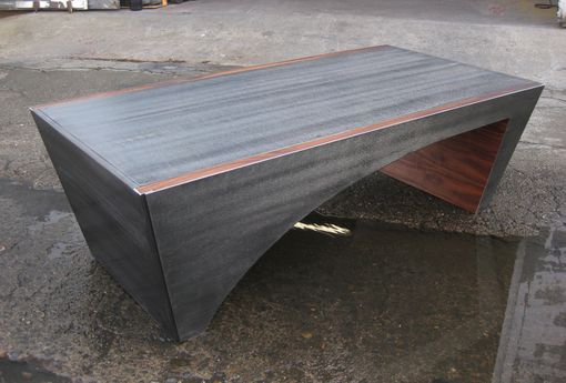 Custom Made Curved Steel Coffee Table