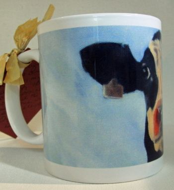 Custom Made Cow Mug - Cow Cup - Coffee Mug - Coffee Cup - Holy Cow- 10% Benefits Animal Charities