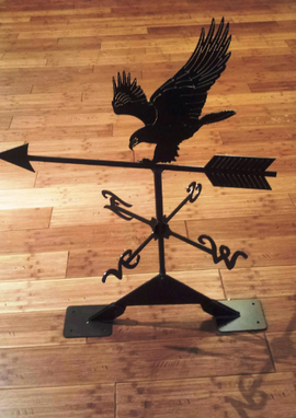 Custom Made Metal Weathervane With Silhouette For Roof