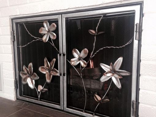 Custom Made Flower Fireplace Doors