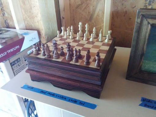 Custom Made Wooden Chess Set And Board