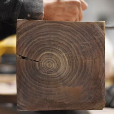 Custom Made Floating Solid Black Walnut Square Mantle