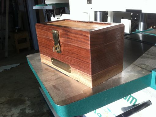 Custom Made Walnut Urn With Brass Lock And Engraving