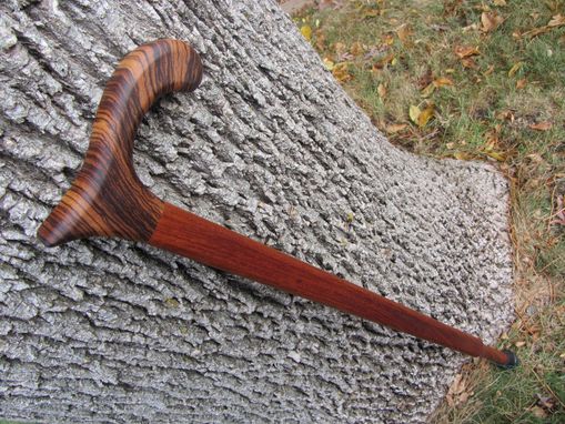 Custom Made Heavy Duty - Walking Cane/ Walking Stick - Zebra Wood & Brazilian Cherry (Jatoba) 37