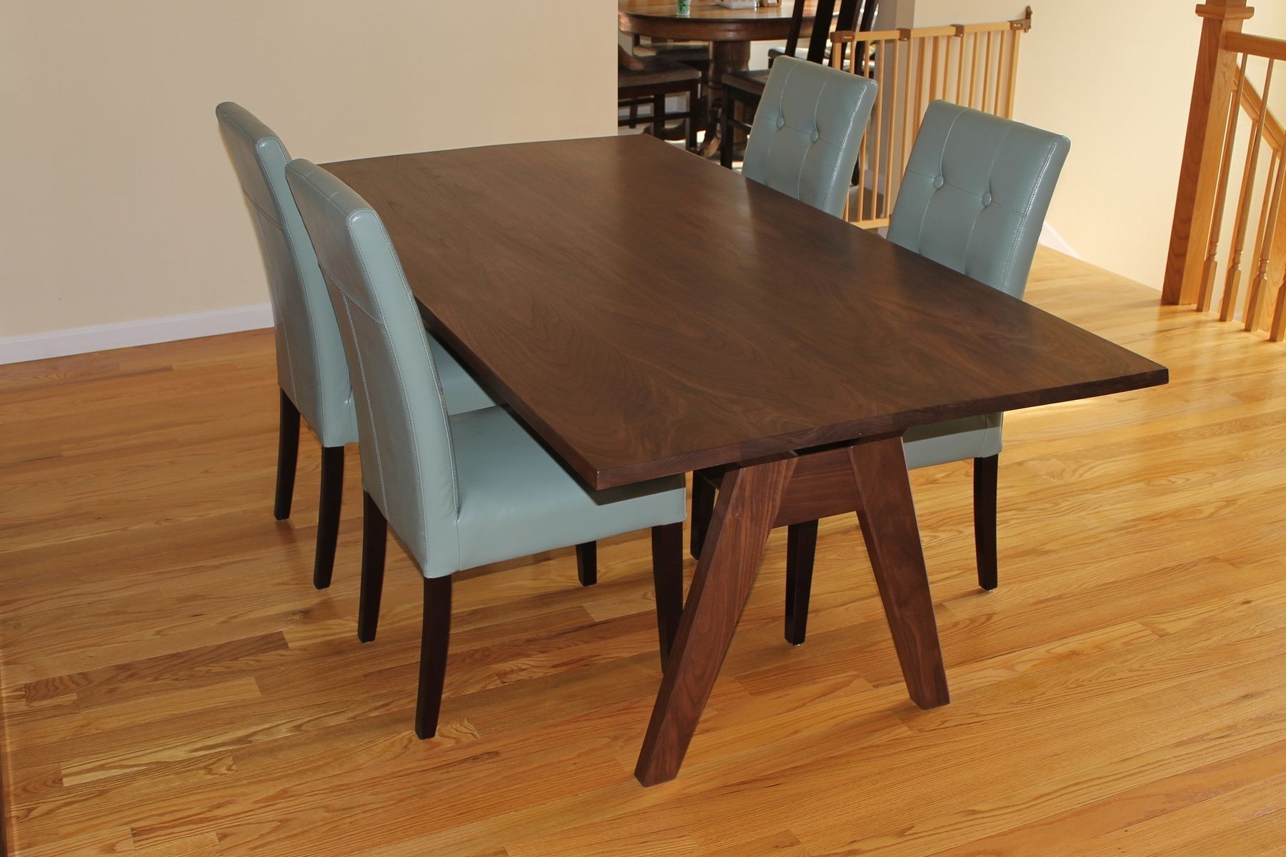 Walnut And Glass Dining Room Table