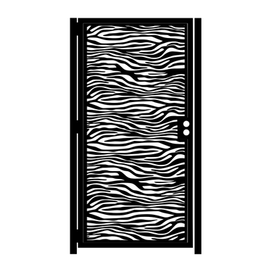 Custom Made Decorative Steel Gate - Zebra Print - Animal Print Gate - Decorative Steel Art - Garden Gate