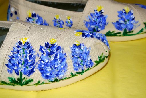 Custom Made Custom Painted Toms Shoes With Bluebonnets