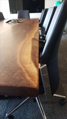 Custom Made Live-Ish Edge Conference Table In Walnut