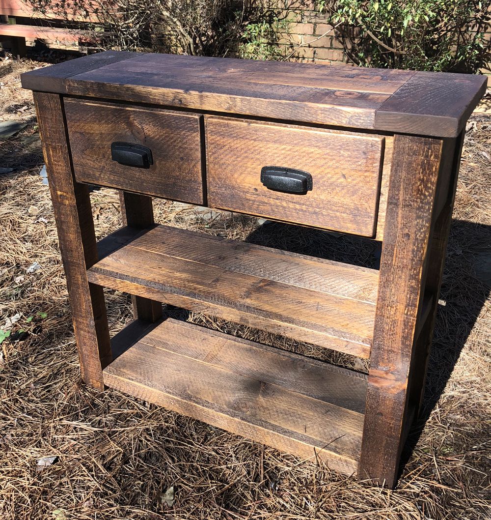 Buy Hand Crafted Pine Farmhouse Rustic Console Table Made From Rough