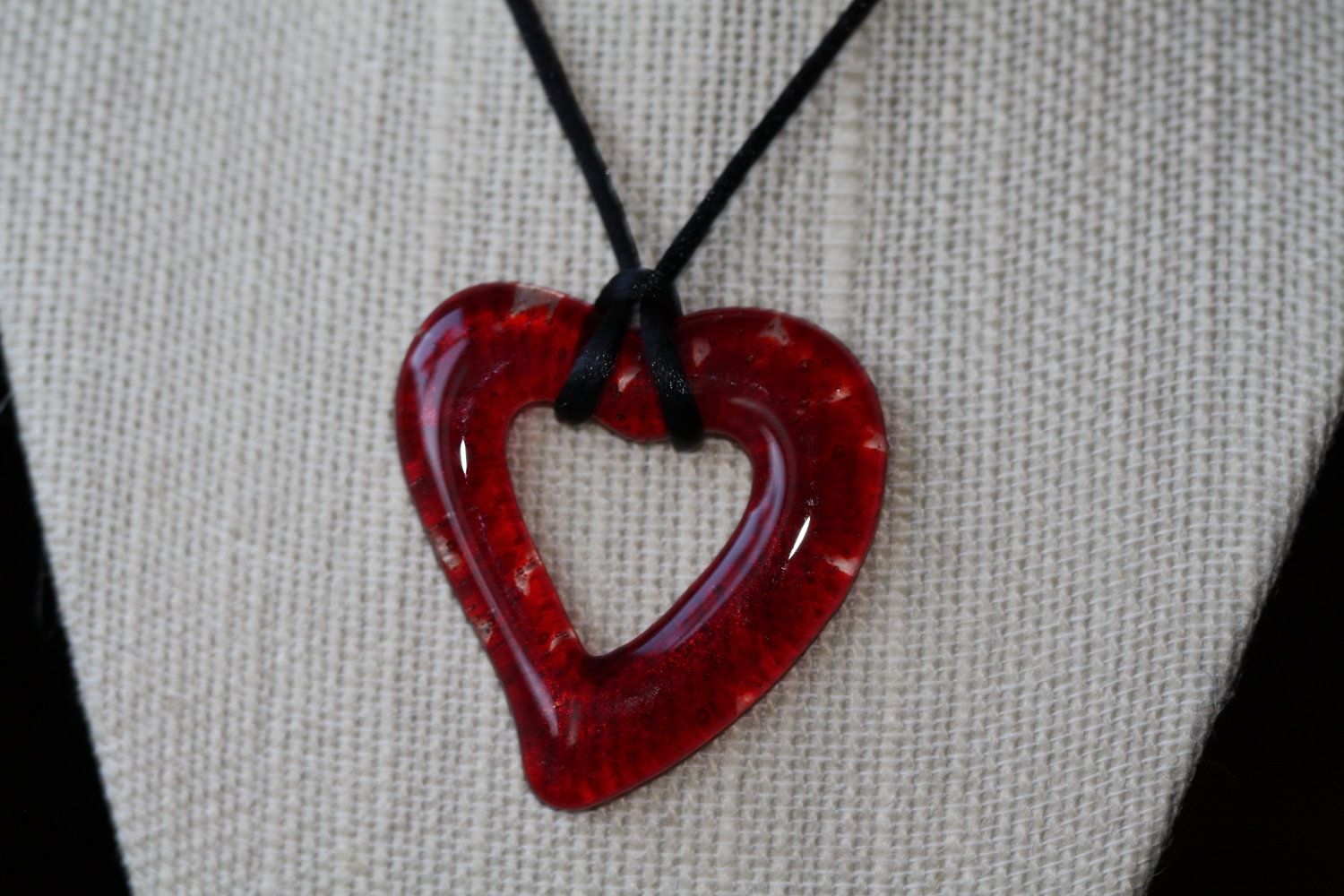 Custom Fused Glass Heart Pendant by J.M. Fusions LLC | CustomMade.com