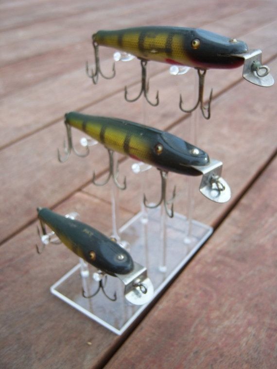 Hand Crafted Triple Fishing Lure Display Stand by Custom Display Stands