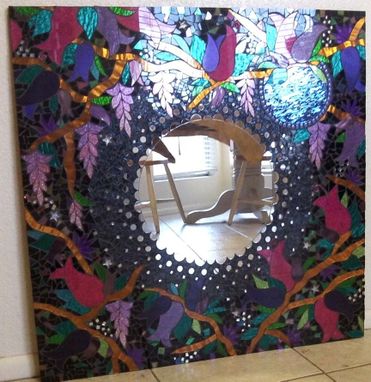 Custom Made Mosaic Mirror Large Glitter Stained Glass 30 X 30