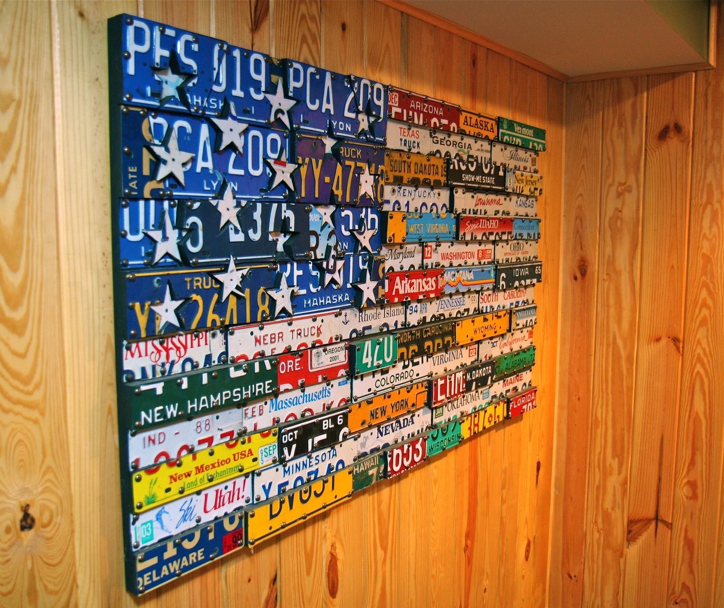 Handmade License Plate Art by The Junk Bunk