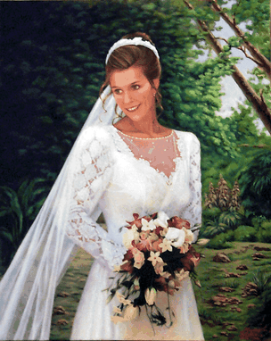 Custom Made Large Wedding Portrait Custom Request Oil On Canvas Made From Photo