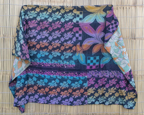 Custom Made Vintage Kantha Quilt, Vintage Sari Quilt, Blanket , Handmade Quilt