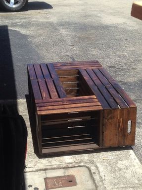Custom Made 6 Wine Crate Coffee Table // Rustic A Coffee Table // Table // Coffee Table
