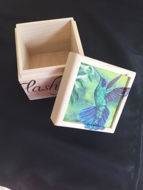 Custom Made Hummingbird Hand Painted Small Box