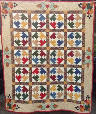 Custom Made "The Tamale Quilt" Vibrant Patchwork Design With Applique Work Inspired By The Book