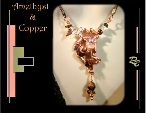 Custom Made Hight Fashion, Wife Gift, Copper, Gemstone, Sculpture, Necklace,Mother, Gift, Daughter, Girlfriend