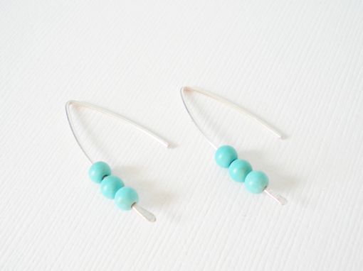 Custom Made Sterling Silver And Turquoise Howlite Earrings