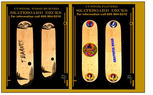 Custom Made Skateboard, Skate Board, Deck, Custom, Wood Burned,Any Design Images And Words You