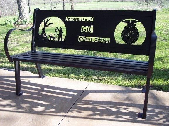 Custom Made Memorial Bench by Hooper Hill Custom Metal 