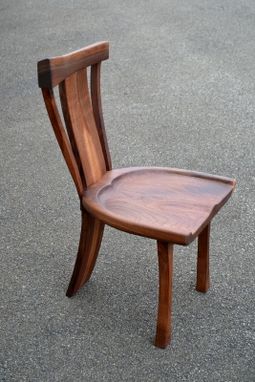 Custom Made Curvy Backed Walnut Dining Chair