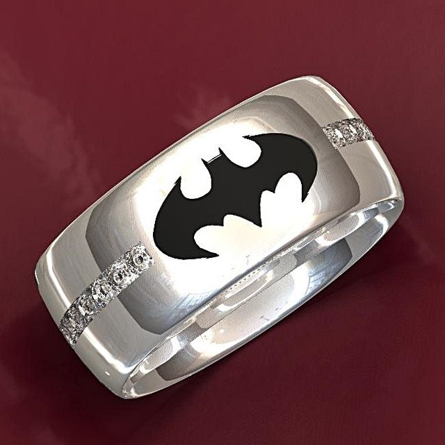 Hand Crafted Dark Knight Batman Wedding Ring by Valeria Fine Jewelry ... Hand Crafted Dark Knight Batman Wedding Ring by Valeria Fine Jewelry ...