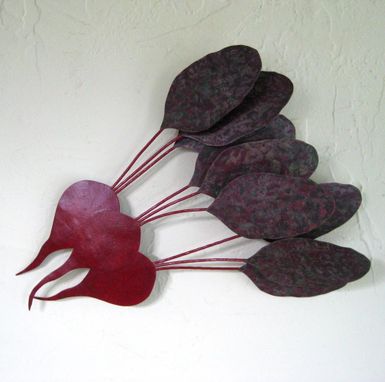 Custom Made Handmade Upcycled Metal Beets Wall Art Sculpture