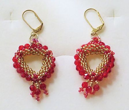 Custom Made Handmade Beaded Earrings With Swarovski Crystals