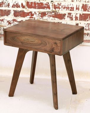Custom Made Nightstand Plus | End Table | Bedside Table | Side Table, Mid Century, Solid Walnut