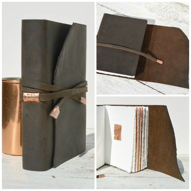 Custom Made Leather Bound Handmade Elegant Travel Adventure Journal Copper Diary